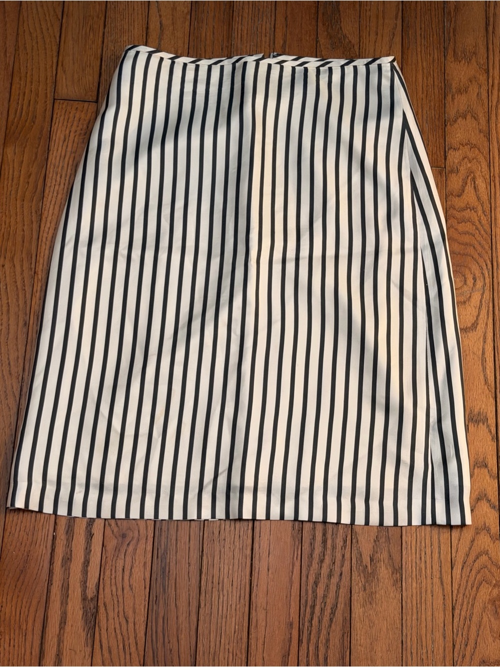 J. Crew gray and White Vertical Stripe Mini silk Skirt
